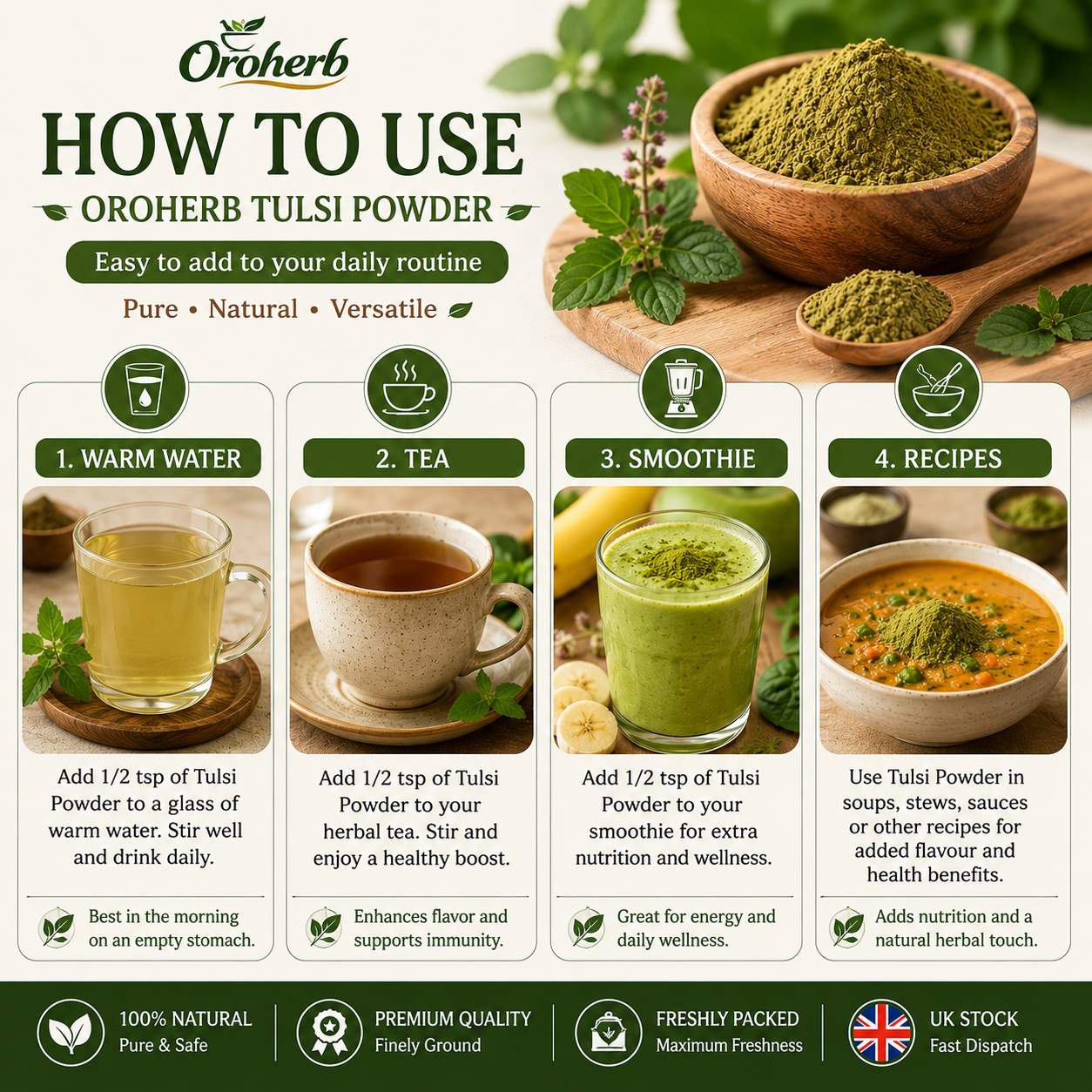 OROHERB Tulsi Powder 100g