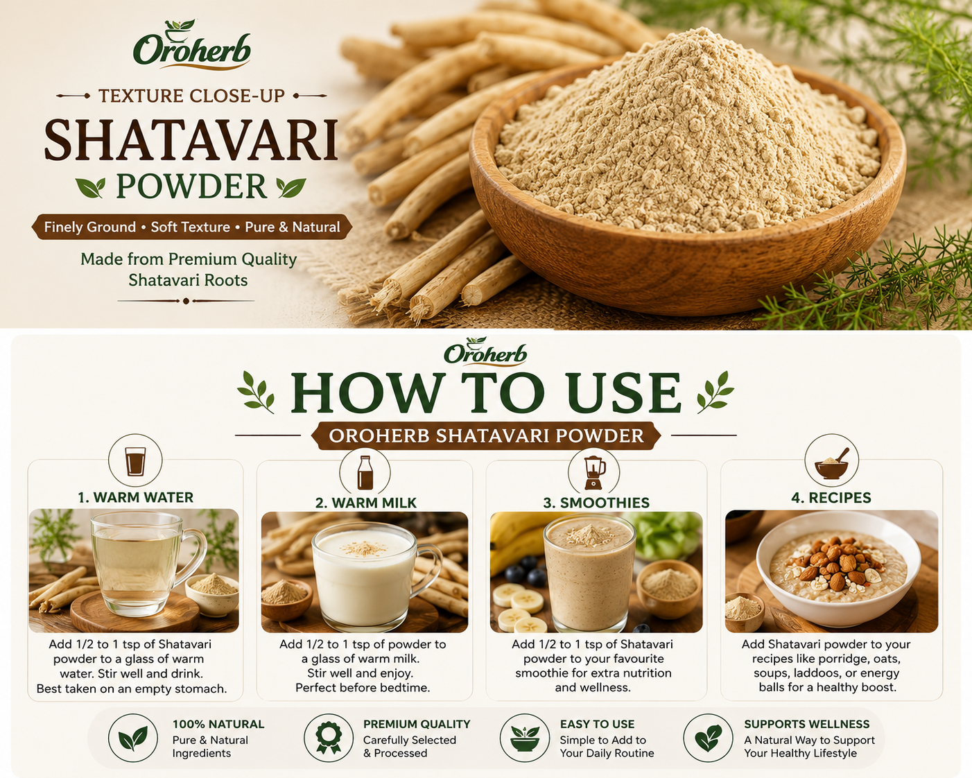 OROHERB Shatavari Powder 100g