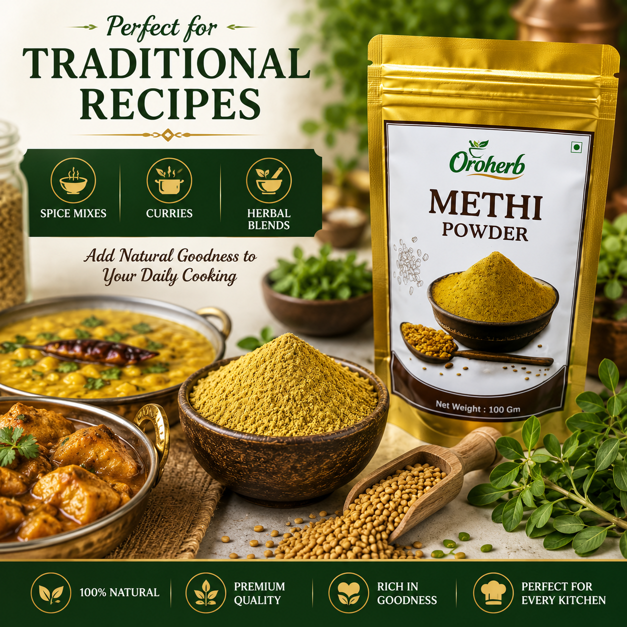 OROHERB Methi Powder 100g